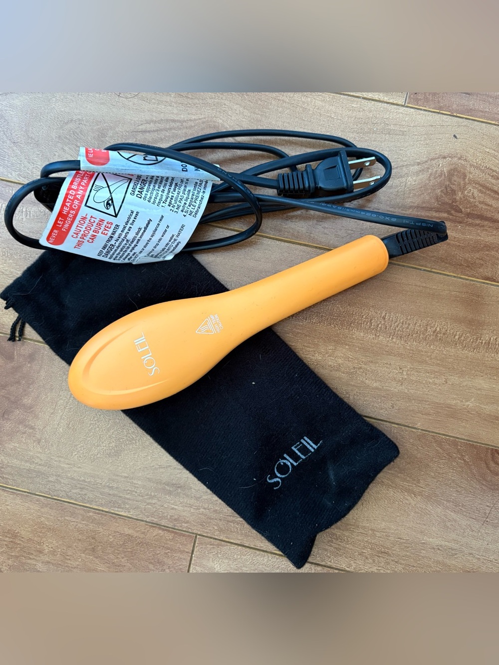 Orange Mini Ceramic Hair Straightener Brush